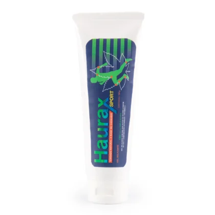 Gel Haurax Sport a base de CBD para aliviar dolor muscular y mejorar recuperación deportiva.